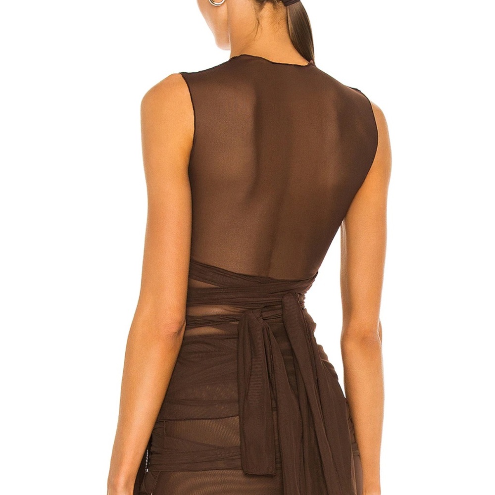 Kim Shui Brown Wrap Top - Picture 4 of 16